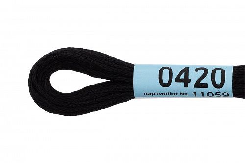 Нитки для вышивания Gamma мулине 8 м 0420 черный