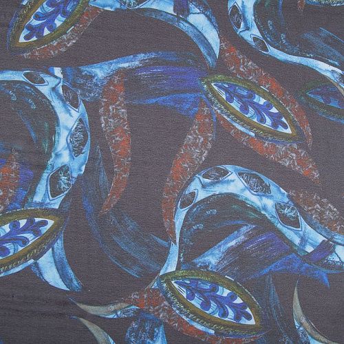 Шифон 068-17400 черный принтованный