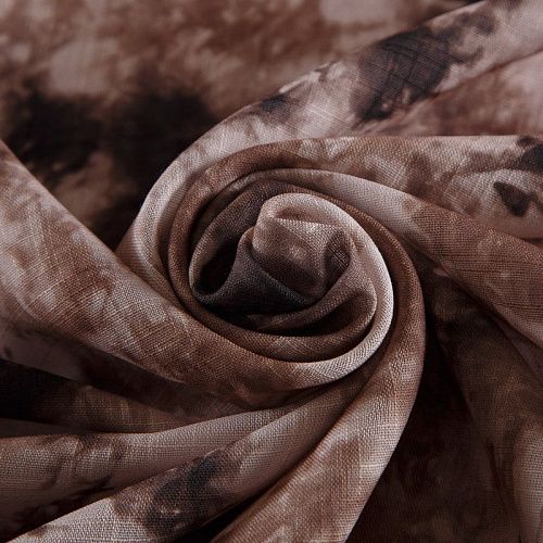 Лен искусственный 035-17442 бежево-коричневый принтованный