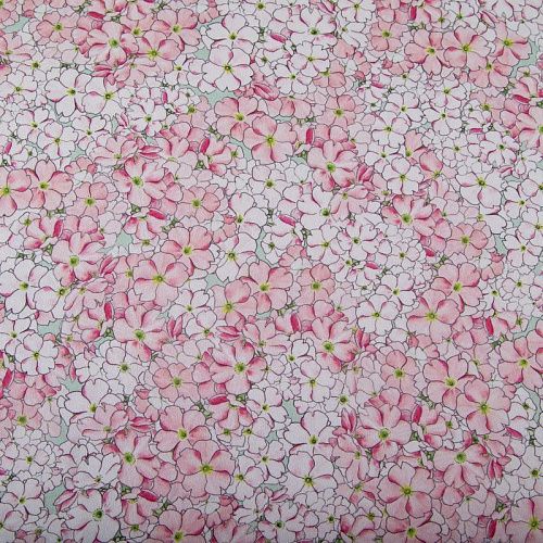 Креп-шифон шелковый 027-19849 нежно-розовый принтованный