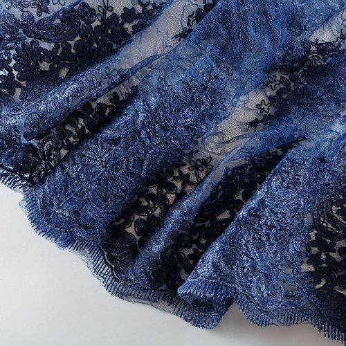 Гипюр К19-348 темно-синий