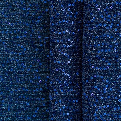 Трикотаж гофре 1120-341-056-0022 синий с пайетками