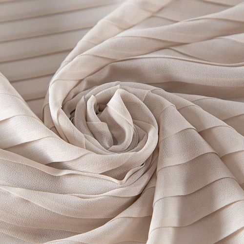 Шифон плиссе 068-20312 светло-бежевый