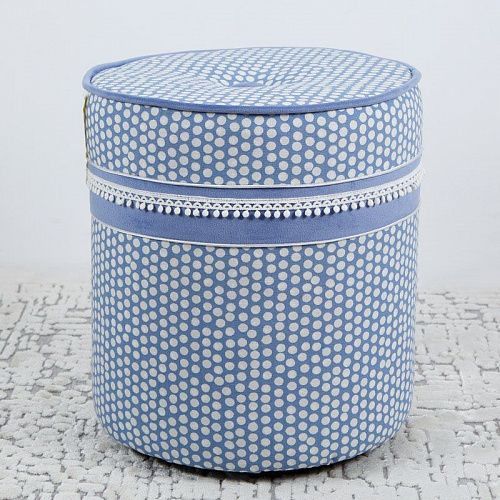 Пуф круглый D 31 см H 36 см голубой 521251 