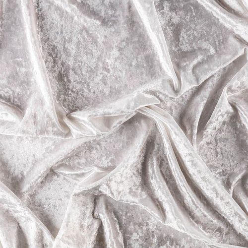 Бархат крэш К33-661 белый однотонный