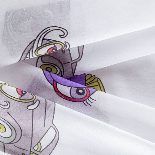 Тюль капрон Т241-01-281 белый принтованный