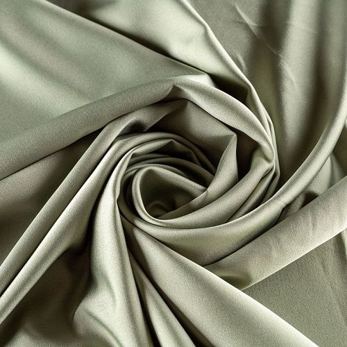 Шелк синтетический стрейч К1-389 фисташковый однотонный