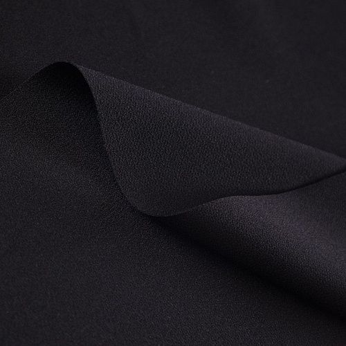 Креп стрейч 026-17199 черный однотонный