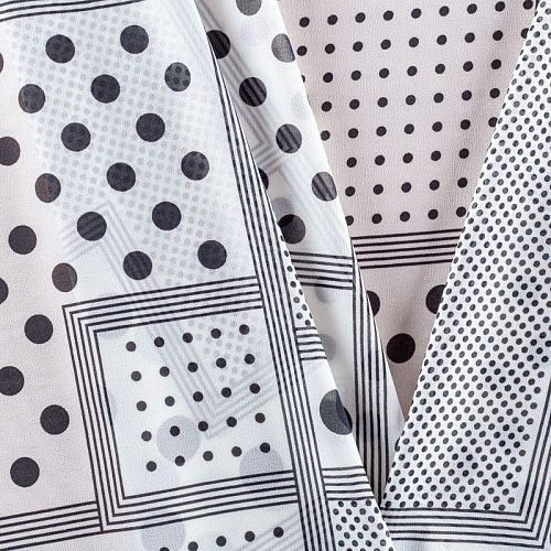 Креп-шифон 027-01432 белый принтованный