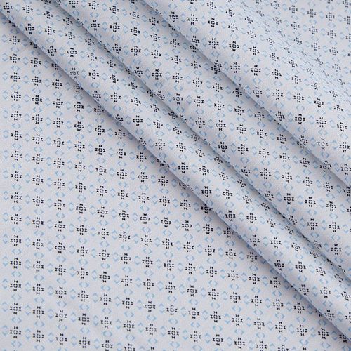 Хлопок рубашечный 063-13955 белый принтованный