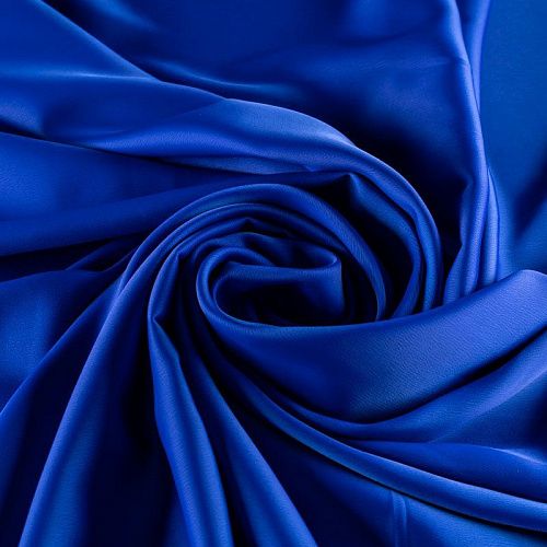 Креп-сатин К33-578 васильковый однотонный