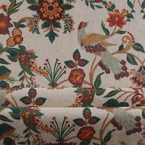 Ткань портьерная H-280 см 19-02-15873 экрю принтованный