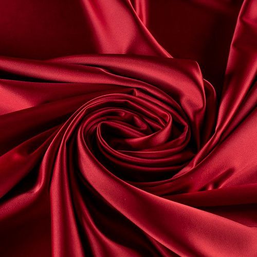 Сатин стрейч К33-557 вишневый однотонный