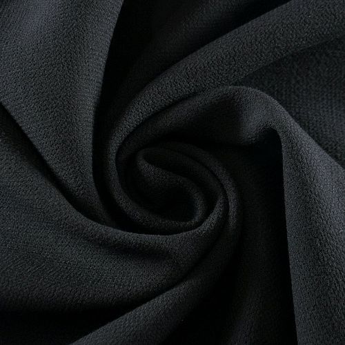 Креп двойной 026-12042 черный однотонный