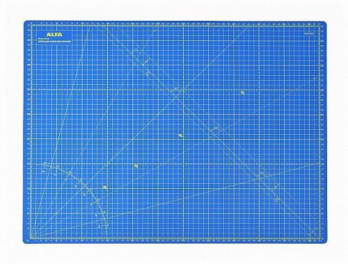 Коврик раскройный двухсторонний ALFA 60х45 см AF-A2Blue синий