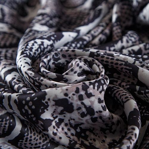 Шелк синтетический 065-13931 серый принтованный