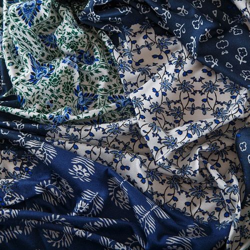 Трикотаж 056-16323 синий принтованный