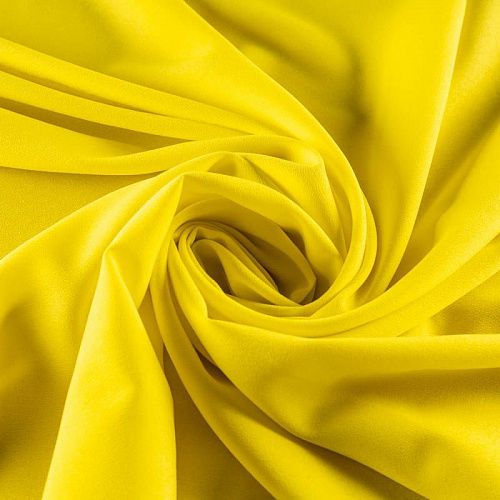 Крепдешин синтетический К22-738 желтый однотонный