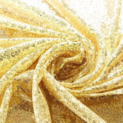 Пайетки на сетке 055-02825 желтое золото однотонный