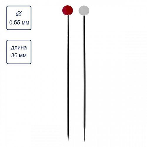 Иглы Gamma для закалывания со стеклянными головками 36 мм 100 штPH-010 