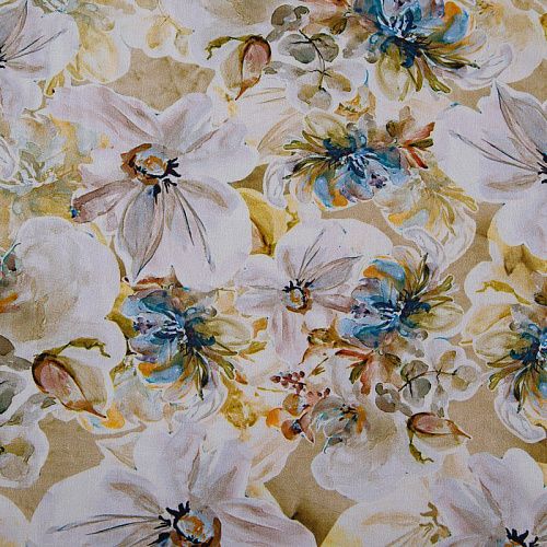 Штапель 069-177757 бежевый принтованный