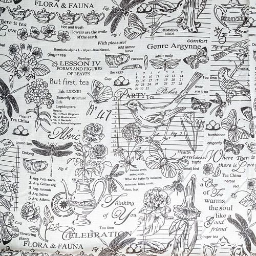 Рогожка 048-03538 белый принтованный