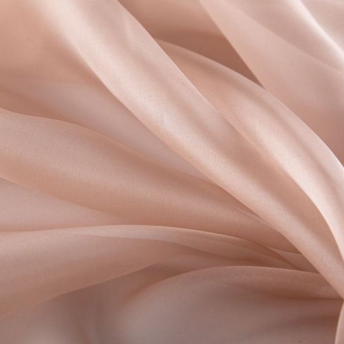 Органза шелковая 039-20070 пудрово-бежевый