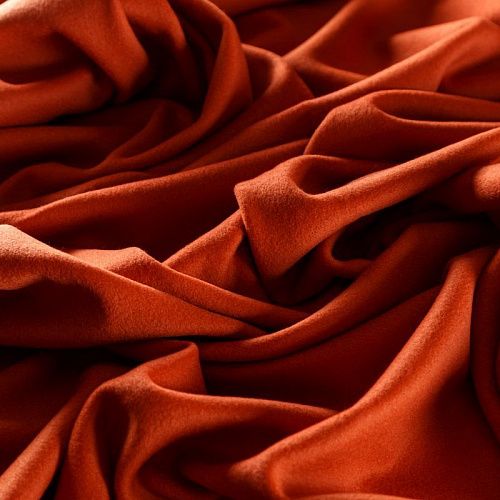 Ткань пальтовая 040-05190 темно-мандариновый однотонный