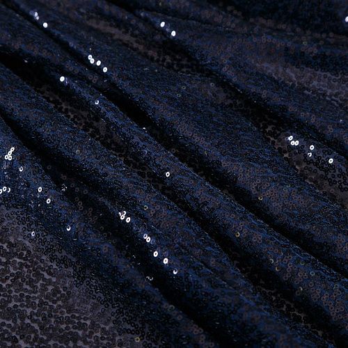 Пайетки на сетке 055-19019 кобальтовый однотонный