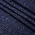 Шерсть костюмная 025-19979 серо-синий клетка