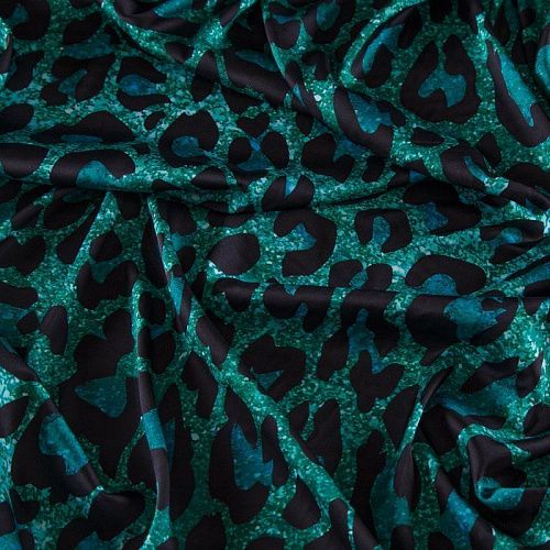 Шелк синтетический 065-13920 бриллиантовый зеленый принтованный
