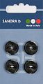 Пуговицы SANDRA 15 мм пластик 4 шт CARD145 черный