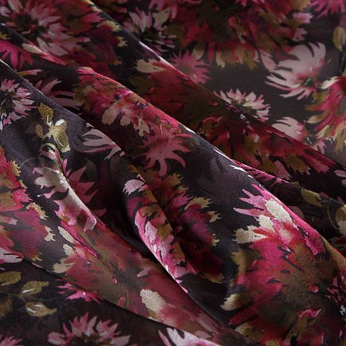 Шифон 068-17408 черный принтованный