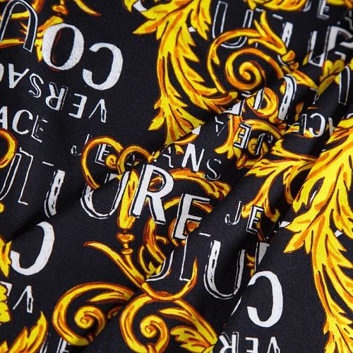 Трикотаж 056-12473 черный принтованный 