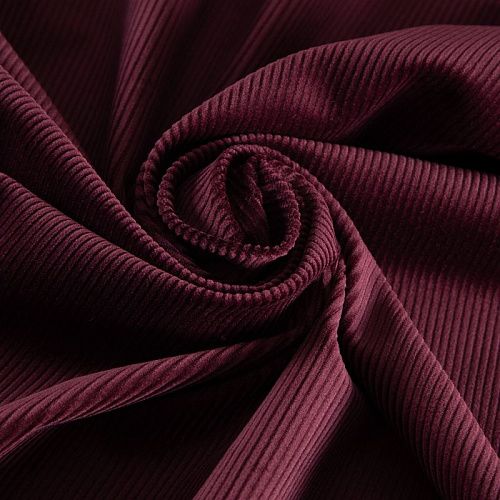 Вельвет стрейч 008-20778 бургунди однотонный