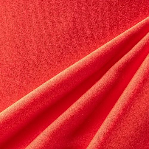Шелк синтетический стрейч К151-92 красный однотонный