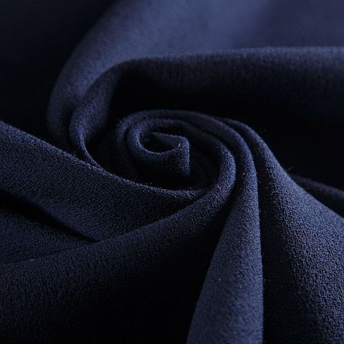 Креп двойной 026-16607 темно-синий однотонный