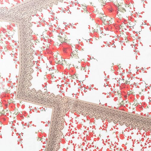 Шифон 068-01875 белый принтованный