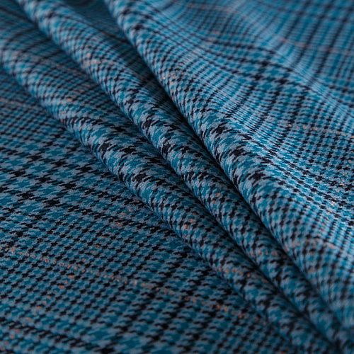 Ткань костюмная 025-14911 голубой принтованный