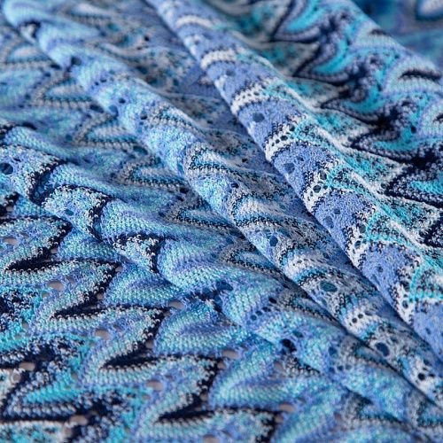 Трикотаж ажурный Missoni 056-20086 голубой мультиколор