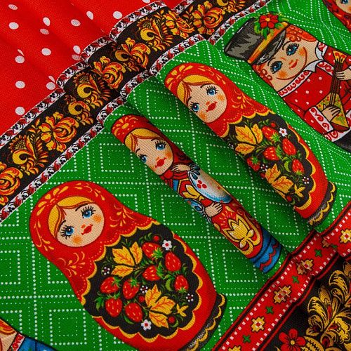 Рогожка 048-13896 красный принтованный