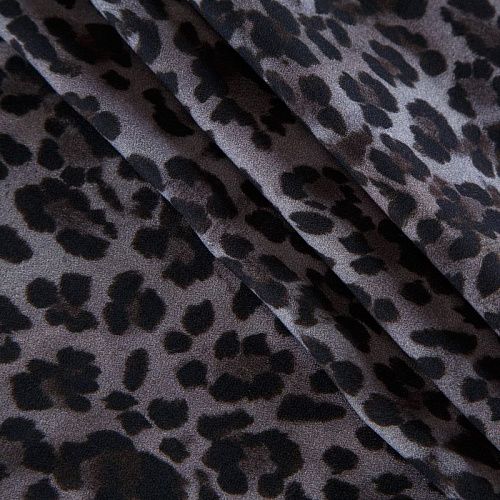 Креп плательный 026-12453 серый принтованный