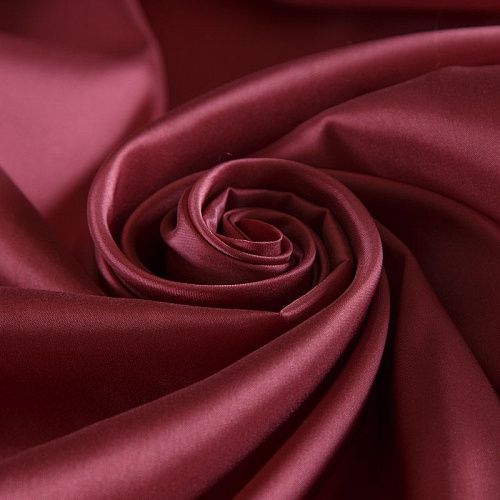 Ткань подкладочная 045-17180 карминно-красный однотонный