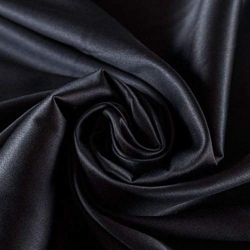 Сатин стрейч 001-08129 черный однотонный