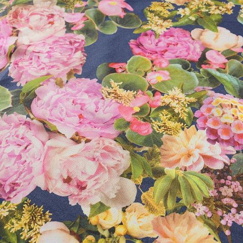 Вискоза 009-12033 пыльно-синий принтованный