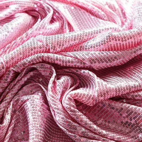 Пайетки на трикотаже 055-03042 холодный розовый однотонный