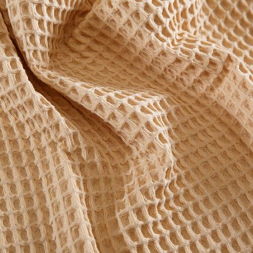 Полотно вафельное Бохо 007-18353 карамельно-кремовый однотонный