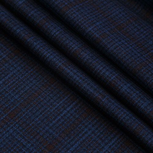 Ткань костюмно-плательная 025-17302 темно-синий клетка