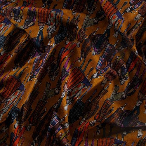 Джерси 014-15095 рыже-коричневый принтованный