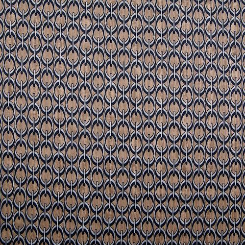 Шелк синтетический 065-17821 бежевый принтованный